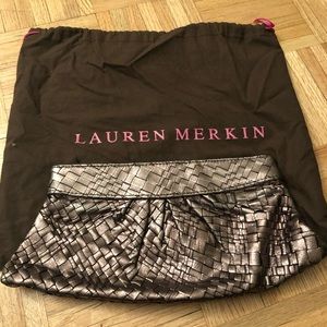 Lauren Merkin gunmetal metallic clutch
